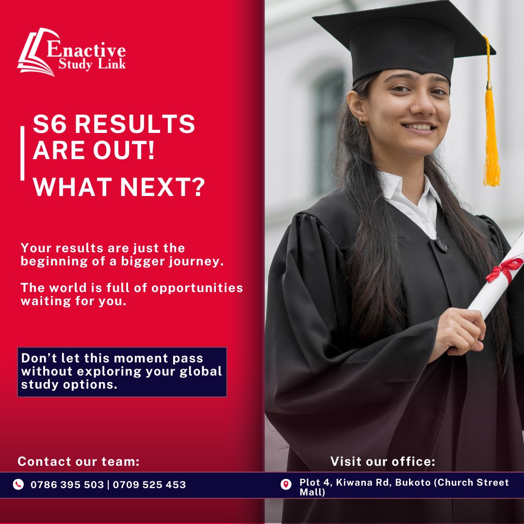 EnactiveStudyLi's tweet image. S6 results are out! 
Your next decision could shape your future.

Thinking about studying abroad? Let Enactive Study Link guide you through the right course, university, and country.

Your global journey can start today #StudyAbroad #GlobalEducation #StudyOverseas