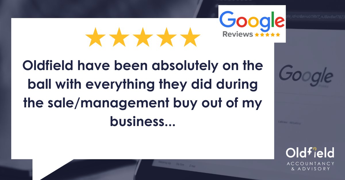 OldfieldAccount's tweet image. Supporting clients through major moments such as a business sale or management buyout requires clear advice, careful planning, and the right team around you.

Thank you to our clients who take the time to share their experiences.

#ClientFeedback #BusinessAdvisory #Accountancy