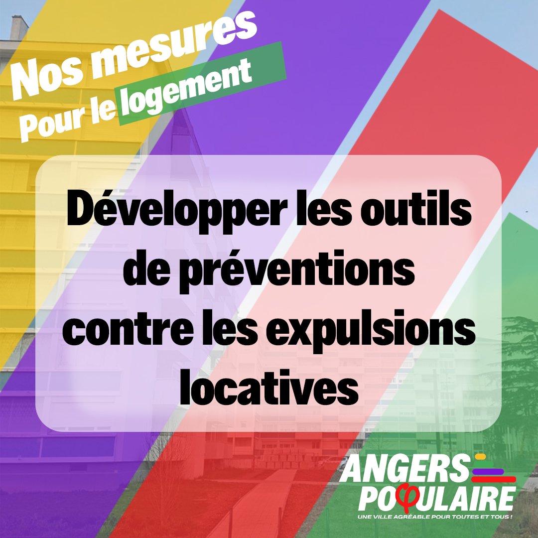 AngersPopulaire's tweet photo. Contre les expulsions de logements, nous développerons des outils de préventions contre les expulsions : 
- Commission de prévention des impayés locatifs avec les bailleurs
- Permanence d'aide juridique pour les personnes expulsés 
- Outils de médiation

#Municipales2026 #Angers https://t.co/SkxAFvludR