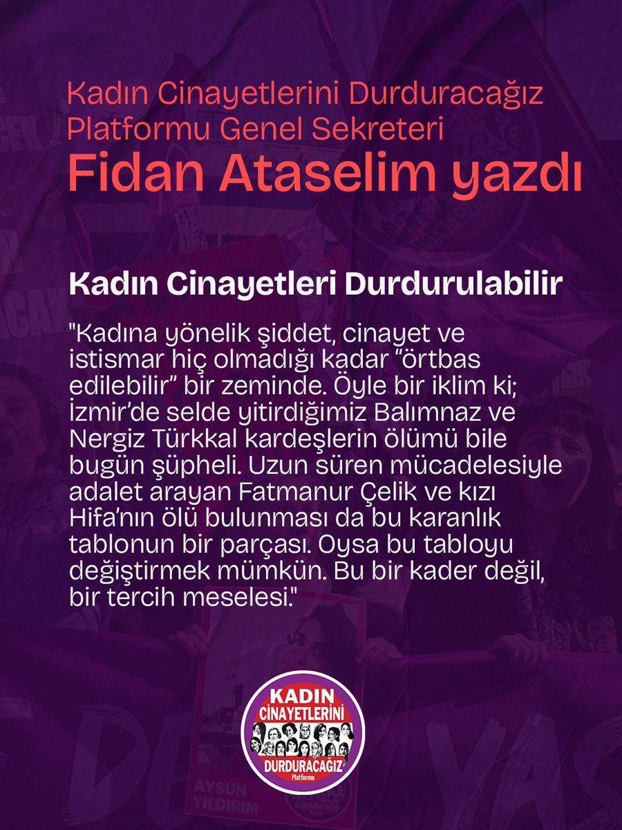 Kadın Cinayetlerini Durduracağız Platformu tweet media