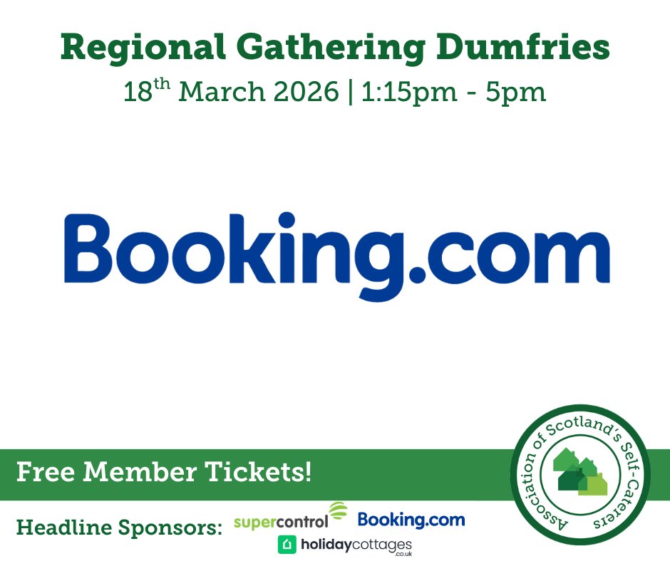 ASSCnews's tweet photo. 🌟 Annual Event Sponsor Spotlight: https://t.co/gXit4h9wev  🌟

We’re thrilled to have https://t.co/gXit4h9wev supporting our ASSC Regional Gatherings this year as one of our Annual Event Sponsors.

💬 Fiona Campbell MBE, ASSC Chief Executive, said:

"We are delighted to have https://t.co/gXit4h9wev as one of our Annual Event Sponsors this year. As one of the world’s leading travel platforms, they play a vital role in connecting guests with high quality self catering accommodation across Scotland.

Their support of our Regional Gatherings helps us bring operators together to share insights, discuss the issues affecting the sector, and strengthen the voice of self catering businesses. We look forward to working together throughout the year to support and champion Scotland’s self-catering community."

https://t.co/gXit4h9wev’s support reflects a shared commitment to growing and championing Scotland’s self-catering sector while connecting operators with new opportunities.

Get your tickets: https://t.co/CFd0lny6LN

#ASSCDUMFRIES2026