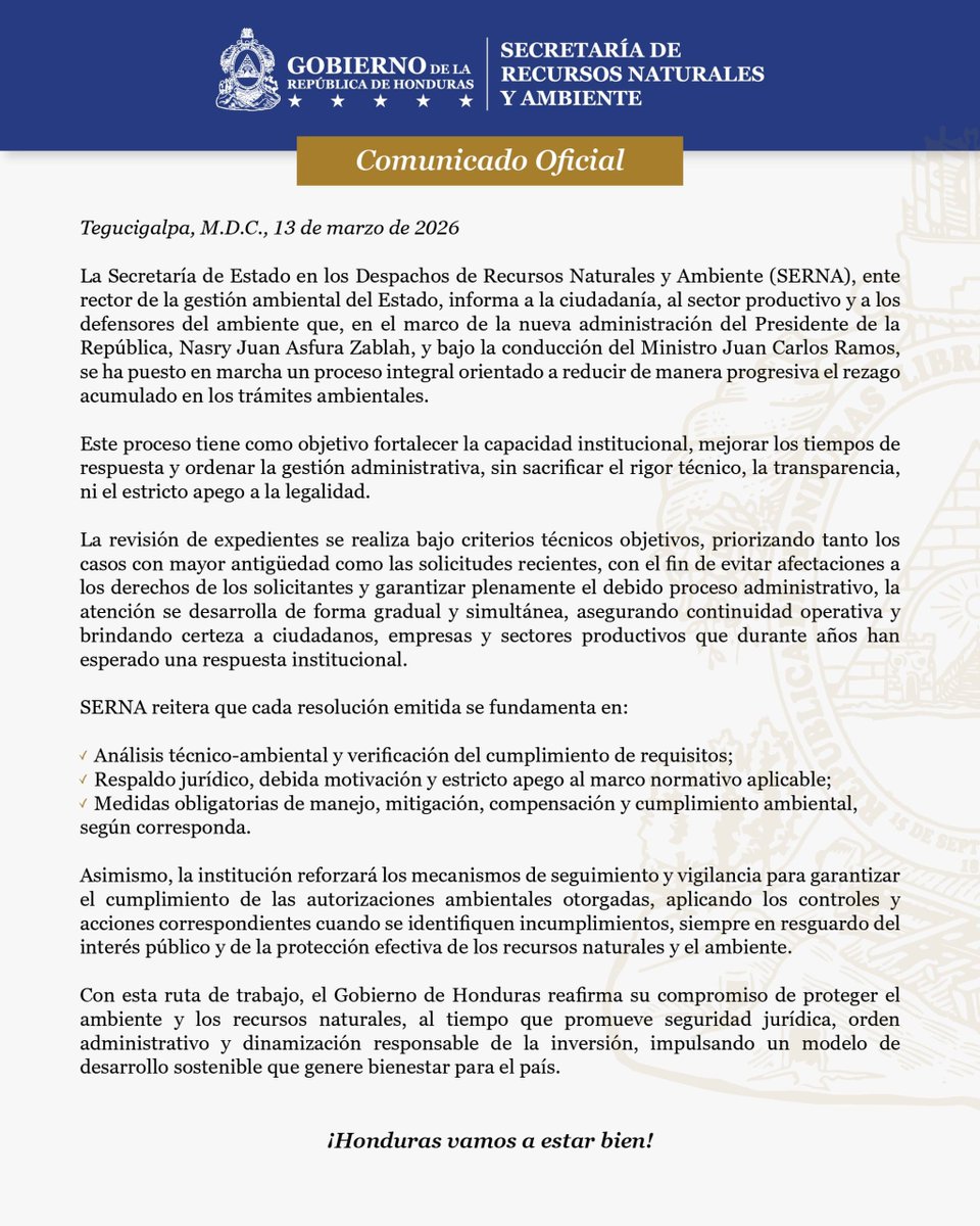 Secretaría de Recursos Naturales y Ambiente tweet media