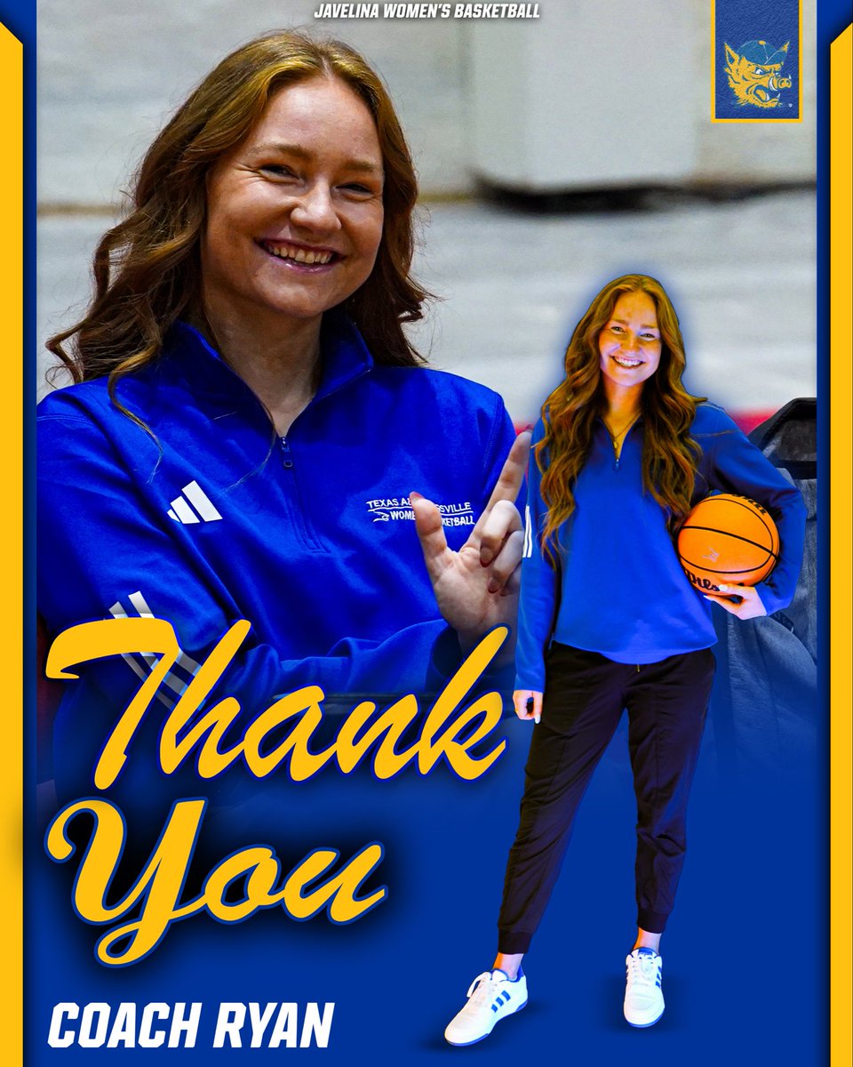 Javelina_WBB's tweet photo. Thank you to Coach Ryan for her dedication and loyalty to our program. The impact she has made on our team and our young women will last far beyond this season. We wish her continued success in the future. https://t.co/G6gjoKqBFH