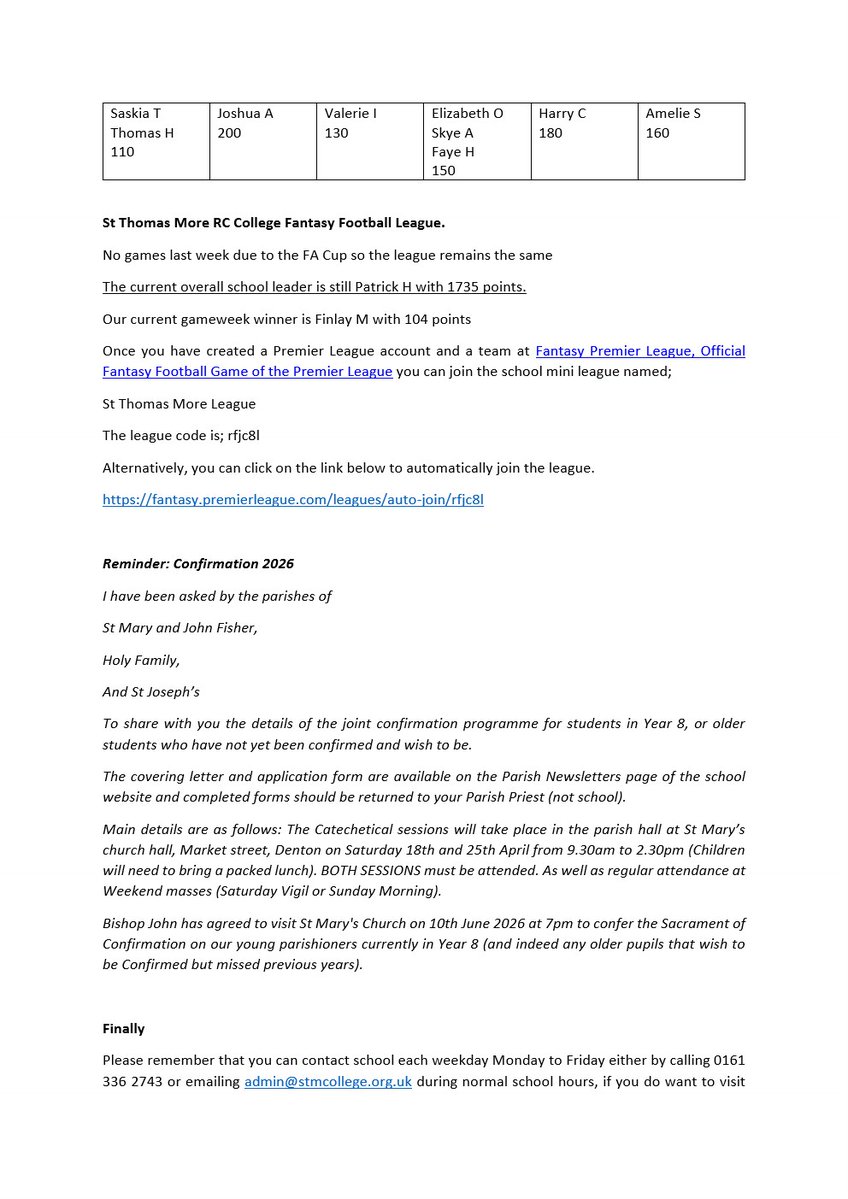 St Thomas More RC College tweet media