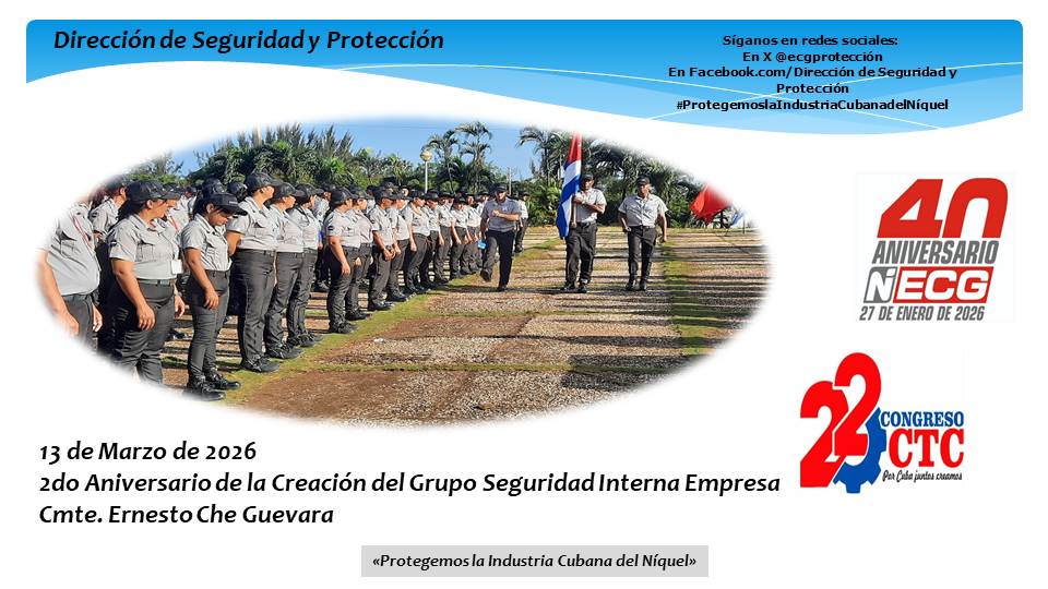 Celebramos el 2do Aniversario de la <a href="/ecgproteccion/">ECG Dirección Seguridad y Protección</a> en la <a href="/EcgMinera/">ECG Minera "Incansable por Naturaleza"</a>, comprometido cada día más con la protección y seguridad de nuestra industria.