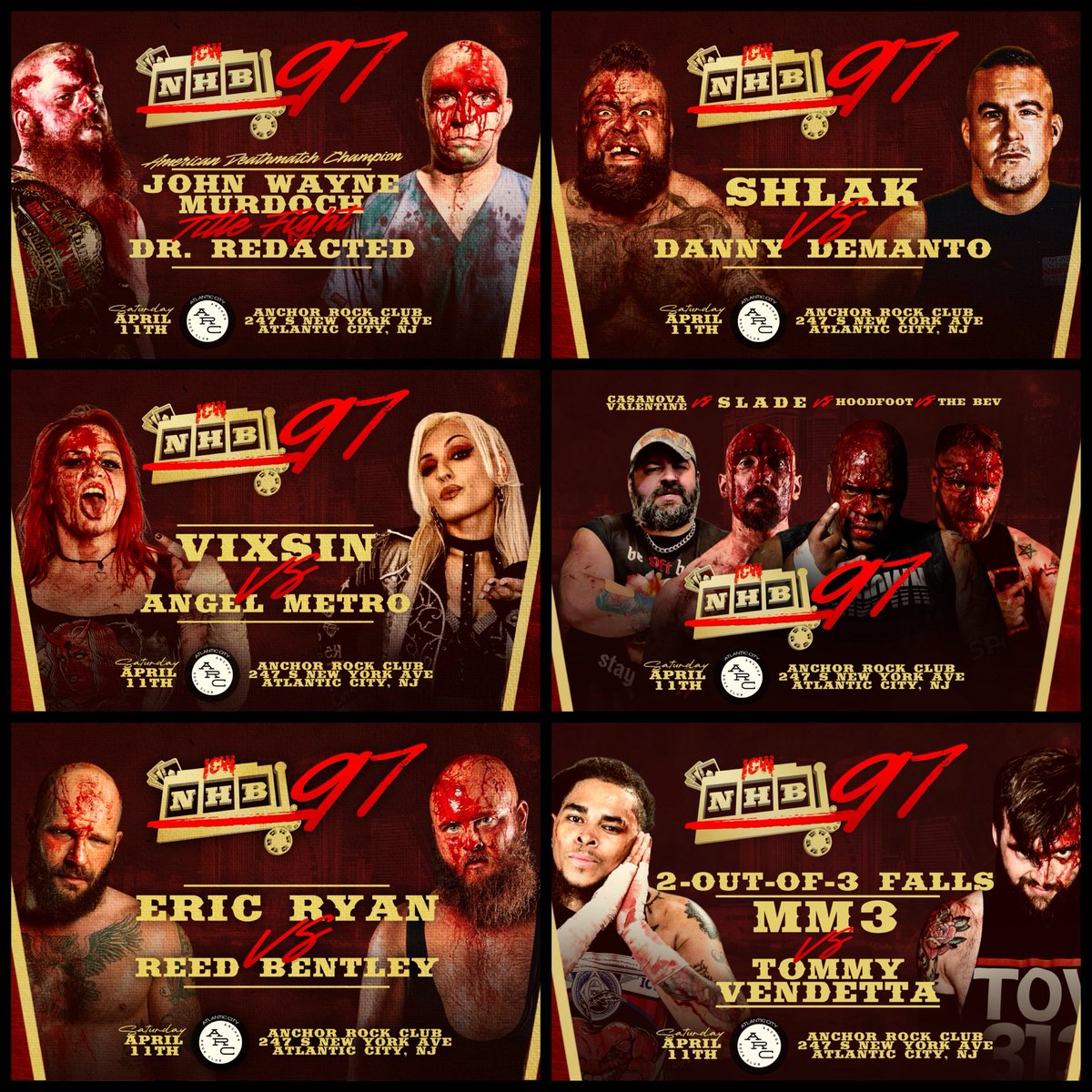 50 REPOSTS and we will ANNOUNCE the LAST NIGHT for #NHB97 ATLANTIC CITY NJ 🎲 

ONLY 2 TICKETS LEFT!! 

THE CHAINS ⛓️‍💥 RETURN to 
THE ANCHOR ROCK CLUB 
in ATLANTIC CITY NJ!! 

LIVE! SATURDAY APRIL 11th - 
ANCHOR ROCK CLUB - 
ATLANTIC CITY NJ - 7PM 🚪 8PM 🛎️ 

DRINK SPECIALS 
+