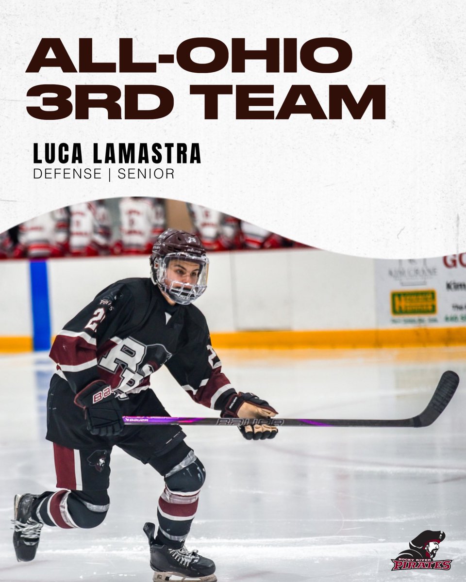 RRHSHockey's tweet photo. Congratulations to our three River standouts on being selected to the 2026 All-Ohio Team! 🔥🏒 #gopirates🏴‍☠️ https://t.co/PRCRO8Tk0R