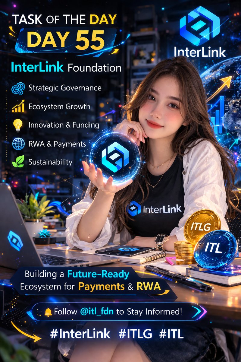 MeenaPra177184's tweet photo. ππ Task of the Day β Day 55
The InterLink Foundation is shaping the future of the InterLink ecosystem with strong governance,
#InterLink #ITLG #ITLX #ITl #interlinkambassedoe https://t.co/1EzbdFaWEF