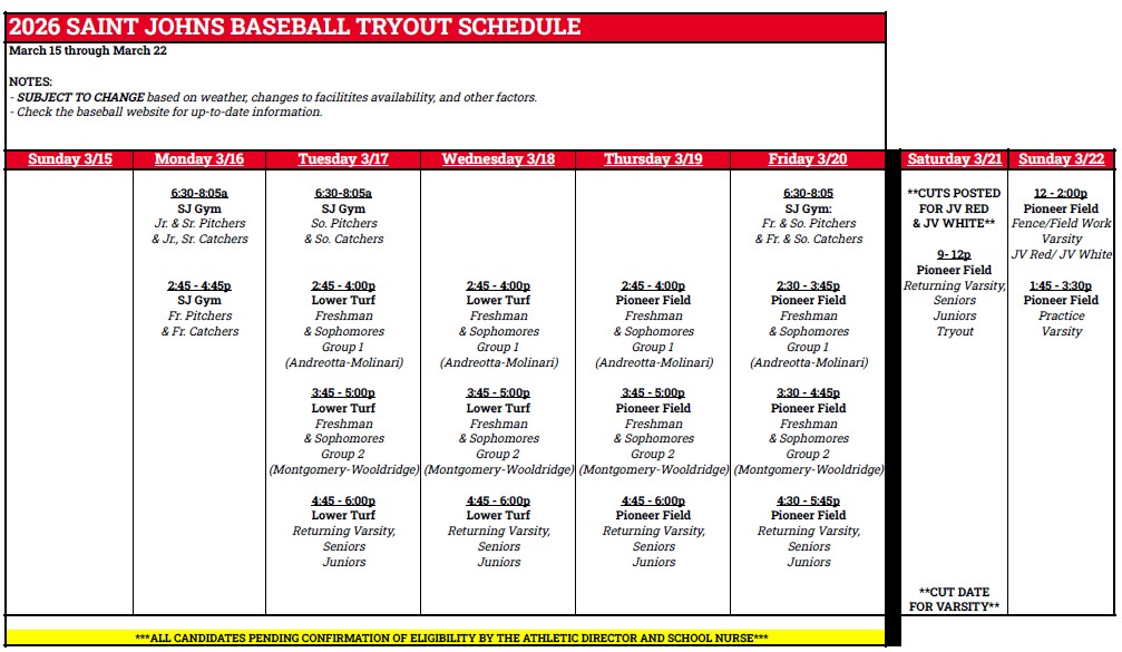 Saint John's HS Pioneers Baseball tweet media