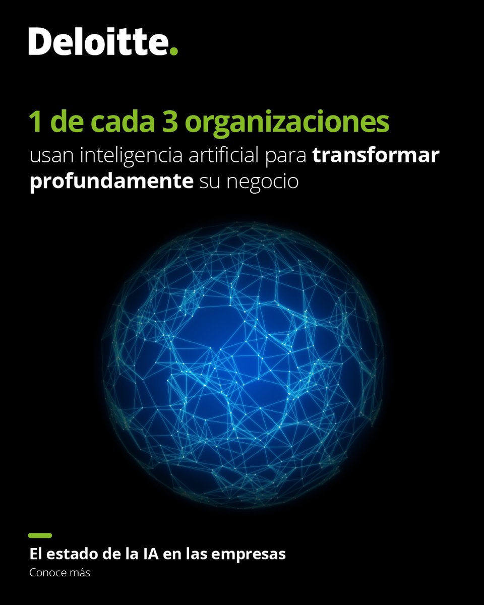✅ Nuestro estudio El estado de la IA en las empresas 2026 revela que 1 de cada 3 organizaciones ya utiliza IA para transformar profundamente su negocio, acelerando la innovación, optimizando operaciones y creando nuevas ventajas competitivas.

🔍 delo.tt/6011B6zgLL