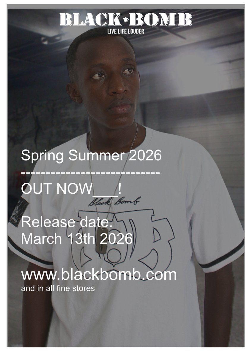 Blackbombcloth1's tweet image. Today we launched the new Black Bomb Spring Summer 2026 Collection.

The drop can be found at blackbomb.com

Be there!!!

#newcollection #springsummer2026 #streetwear