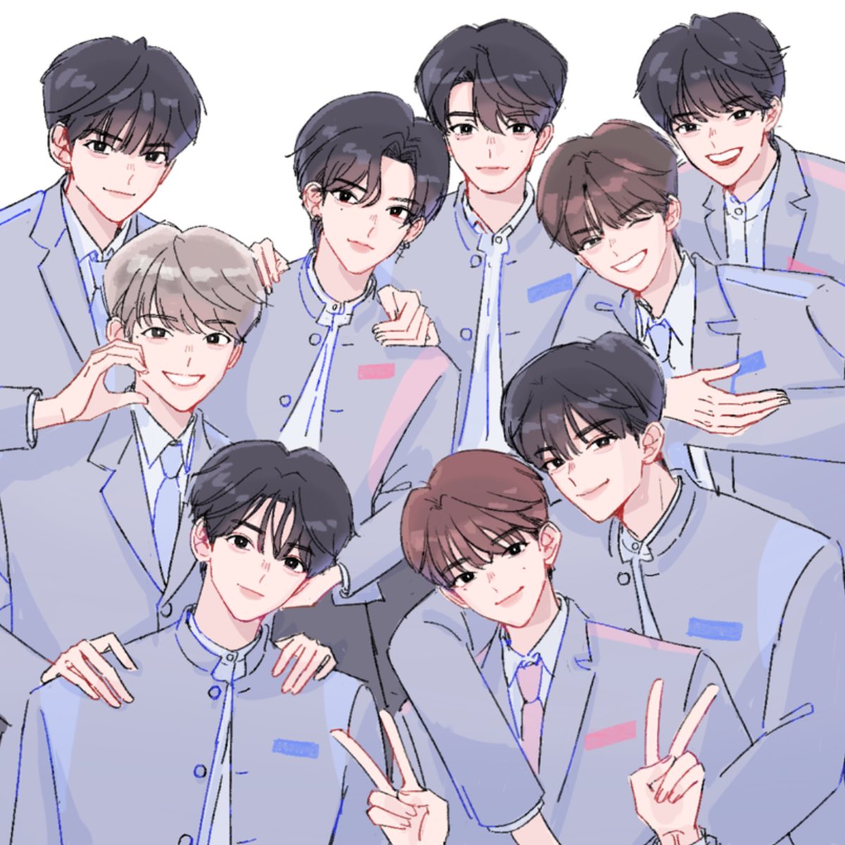 2주년 때 그린 제베원
#zb1fanart 
↑이 해시도 이제 안쓰게 되는구나🥲