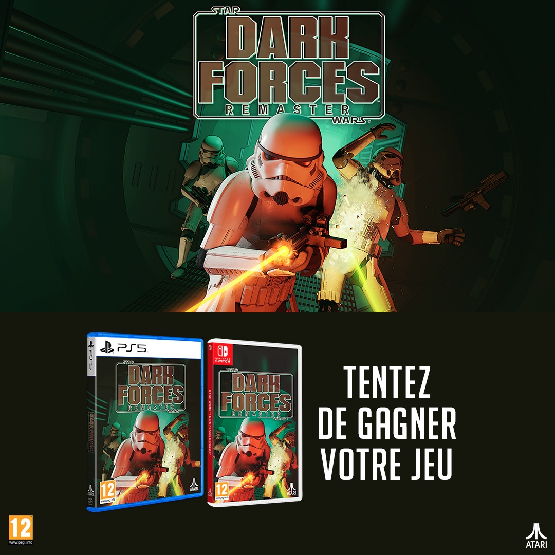 Le remaster du jeu culte Star Wars Dark Forces sort demain sur Playstation 5 et Nintendo Switch 2🤩 Pour l'occasion, tenter de remporter votre exemplaire ici ⤵️

⚫️ Like⁣⁣⁣, RT &amp; Follow <a href="/Micromania_Fr/">Micromania-Zing</a>
⚫️ Mentionne en réponse un ami avec #MicromaniaDarkForces