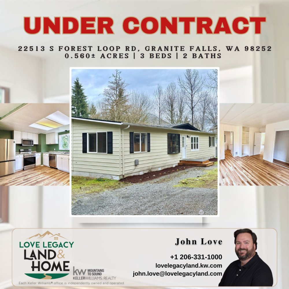 LoveLegacyLand's tweet photo. Under Contract! 0.56-acre property with a refreshed 3-bedroom home in Granite Falls. Quiet neighborhood, large lot, and great potential made this one a great opportunity for the next owner.

#LoveLegacyLandAndHome #WhatsYourLegacy https://t.co/pGrsqiL2K3