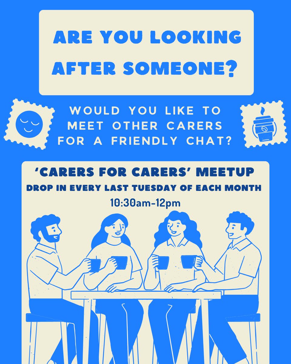 StLukesTrust's tweet image. Carers for Carers Meetup🩵

Join us from 10:30am-12pm on the 4th Tuesday of the month for a coffee morning, to talk and connect with others😁

#carers #for #carers #community #group