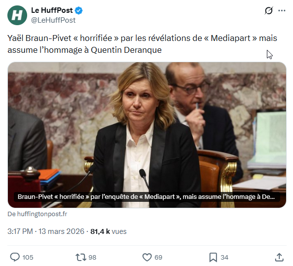 UnMecEnAfrique's tweet photo. 🤔 C'est sûr que l'Assemblée nationale qui rend hommage à un activiste néo-nazi, ça fait toujours un peu désordre 🫠
Mais il ne viendrait apparemment pas à l'idée de Braun-Pivet de se remettre en question, et de reconnaître qu'elle a eu tort...
#BenNon
#ToutVaBien
#Jassume 🤷♂️
. https://t.co/lqJJm8HWrD