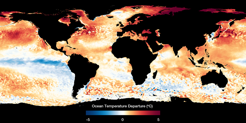 IUCN's tweet photo. Due to increased greenhouse gas emissions, extended periods of extreme warming in seas and oceans have increased in frequency by 50% in the past 10 years and are becoming more severe. 

These Marine Heat Waves (MHWs) threaten marine #biodiversity and ecosystems, make extreme weather more likely, and negatively impact the fisheries, aquaculture and tourism industries.