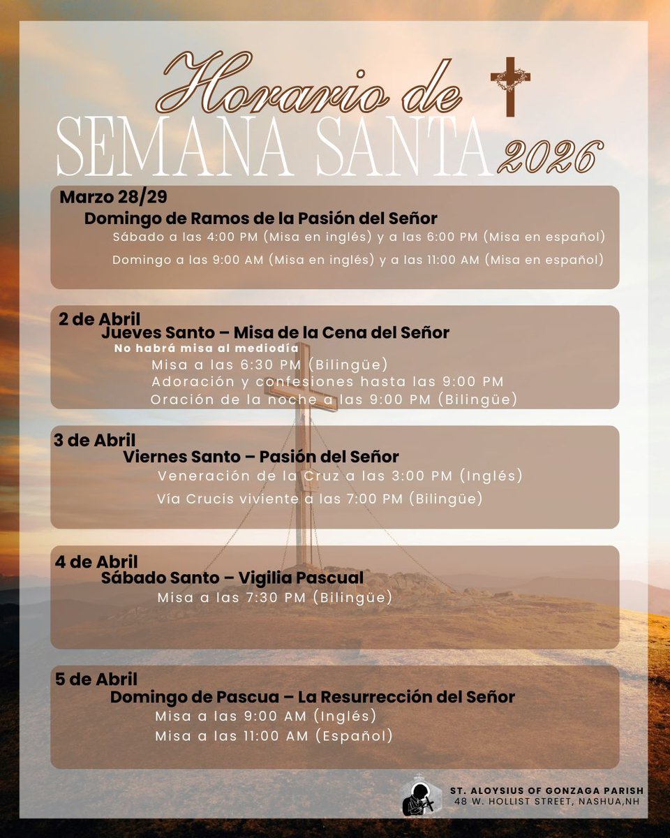 Join us as we celebrate the most sacred days of our faith during Holy Week 2026. ✝️ From Palm Sunday to Easter Sunday, we invite you and your family to walk with Christ through His Passion, Death, and Resurrection. Come pray, reflect, and celebrate the joy of the Resurrection .