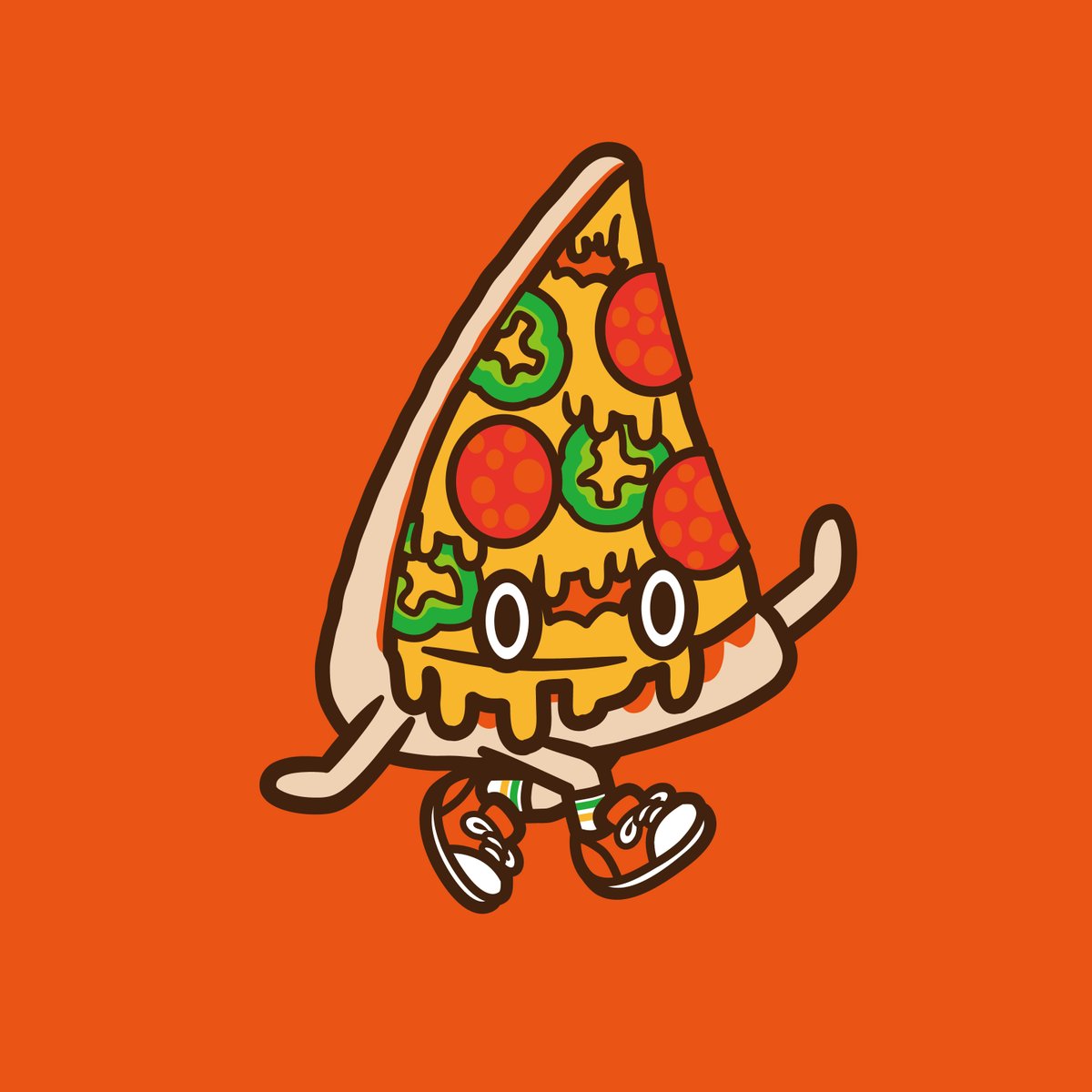 techitakahashi's tweet photo. オリジナルキャラクター　JUNKシリーズ　ピザ
#キャラクターデザイン
#企業キャラクター
#マスコット
#ロゴデザイン https://t.co/oRJW1FqKoO