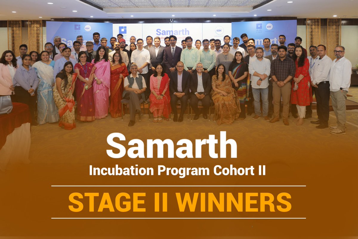 stpiindia's tweet photo. (1/2)
Congratulations to these startups for achieving a new milestone 🏆

The Samarth Incubation Program Demo Day for Cohort-II, powered by CDOT and implemented by STPI, witnessed 17 thrilling startup pitches in an enlightening pitch round "Launchpad", followed by an exciting Elevate cum Award Ceremony. 

From cheque and certificate distribution for the Stage-II grant to inspiring pitches by Cohort–II startups, the event showcased cutting-edge solutions in 5G/6G, AI & IoT, Cybersecurity, Quantum Tech Telecom Software & more. 
With mentorship, funding and guidance, these startups are now ready to transform their ideas into impactful market-ready innovations. 

Out of these startups, Khageshvara Aviation Technology Private Limited, Xpectro Solutions (OPC) Private Limited, Huebits Tech Private Limited, Zepto Logic Technologies Private Limited and https://t.co/uwko2YQTO6  Technology Private Limited bagged total grant of ₹5 Lakhs each in Cohort II of the Samarth Incubation Program! ✨

#STPI #CDOT #TiEDelhi #Samarth #Incubation #NGIS #DemoDay #Telecom #DeepTech #AI #IoT #Cybersecurity #QuantumTech #5G #6G #Startups #Innovation #DigitalIndia #Startups #StartupEcosystem #Funding

@_DigitalIndia @NeGD_GoI @geetikadayal @rkupadhyay @CDOT_India @TiEDelhi @CM_Insights
