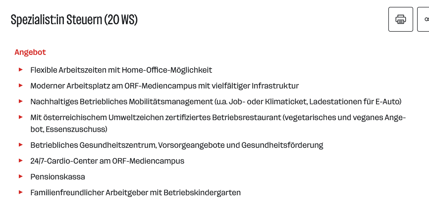 Der ORF sucht u.a. über karriere.at eine Spezialistin Steuern. Für diese gibt es anscheinend auch eine Firmenpension. In der vorletzten Zeile steht "Pensionskassa". Diese Firmen-Pension wird also fortgesetzt. Da wird nicht gespart.
karriere.at/jobs/10012421