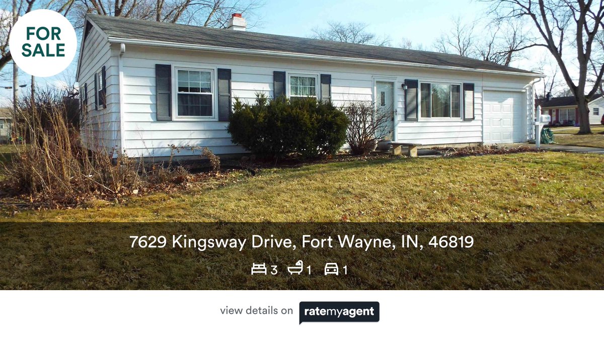 dantsells's tweet photo. 🛌 3 🛀 1 🚘 1
📍 7629 Kingsway Drive, Fort Wayne, IN, 46819

My latest listing on #RateMyAgent.

https://t.co/kDcEIjZlbZ

...
#ratemyagent #realestate https://t.co/EnFC4g9410