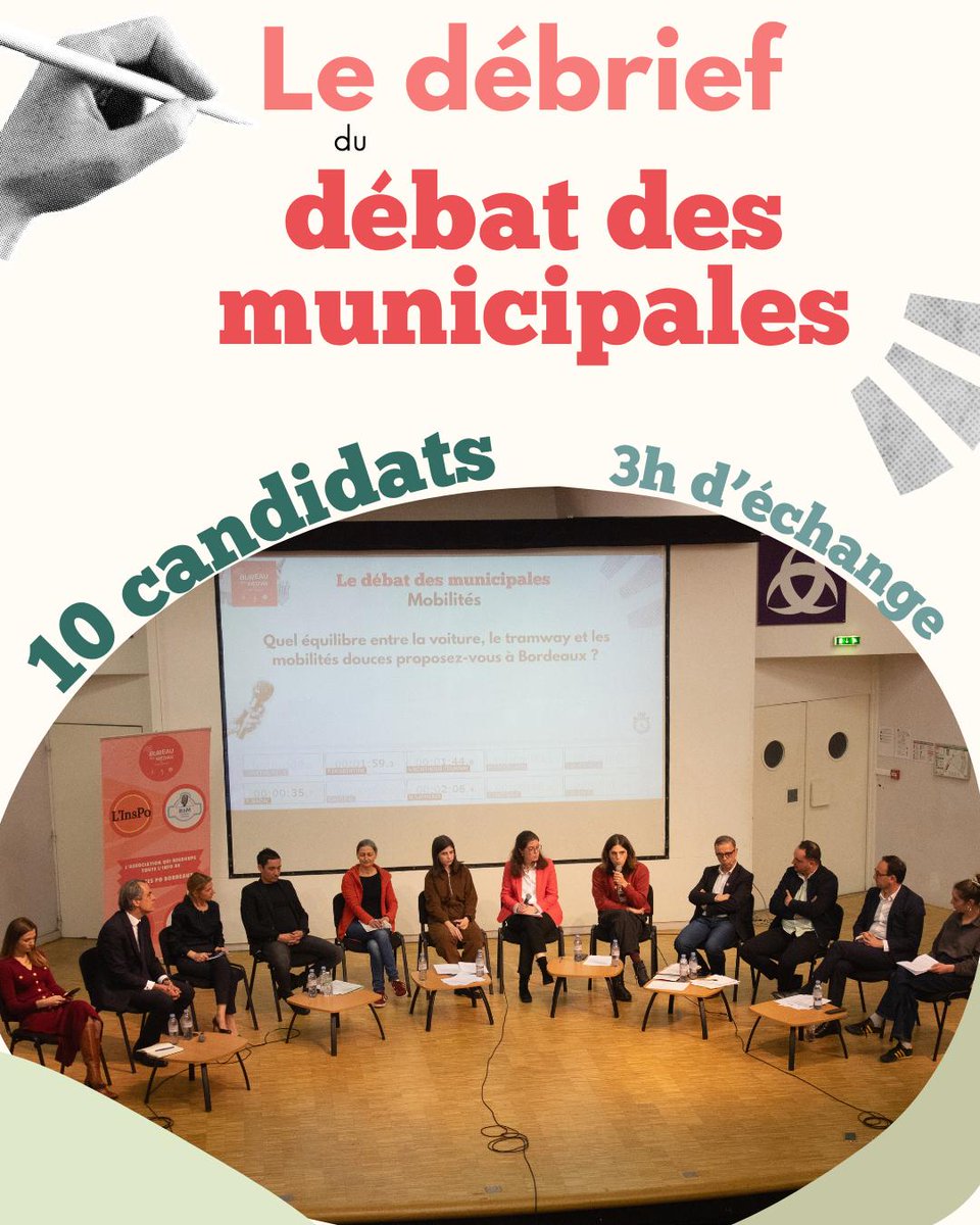 BDMscpobx's tweet photo. 🗳️ Retour sur le débat des municipales 

Le jeudi 5 mars, dix candidats et candidates à la mairie de Bordeaux ont eu l’opportunité d’échanger sur des thèmes clés pour la ville et la métropole.

🔙 Retour sur quelques citations marquantes, à deux jours du premier tour.

1/3 https://t.co/C3ICVY9Zox