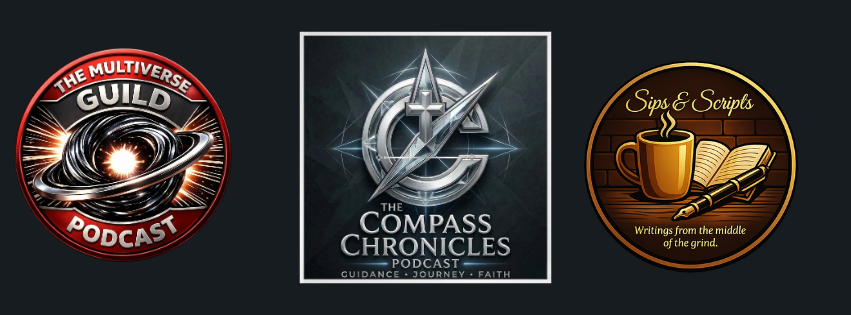 GraceGrindMin's tweet photo. The Compass Chronicles Podcast: Where Faith Meets Fandom is entering a new season. Now evolving into The Compass Chronicles Podcast: Guidance, Journey, Faith. It also becomes the umbrella for The Multiverse Guild Podcast and Sips &amp; Scripts.
#compasschroniclespodcast https://t.co/mLz1gbZCVg