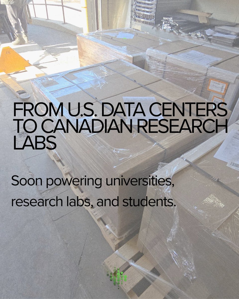 Comput4Humanity's tweet photo. 52 enterprise-grade servers have arrived in Canada thanks to a generous donation from Schrödinger to Computing for Humanity.

Learn more: https://t.co/lAYNnfBpTE

#TechForGood #ResearchComputing https://t.co/a9GYrajoK2