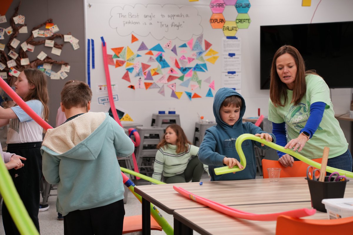 Scientist Adam from the Science Crew was at Indy. Selected students were able to learn about the forces in motion and apply this knowledge while engineering roller coasters made out of pool noodles.