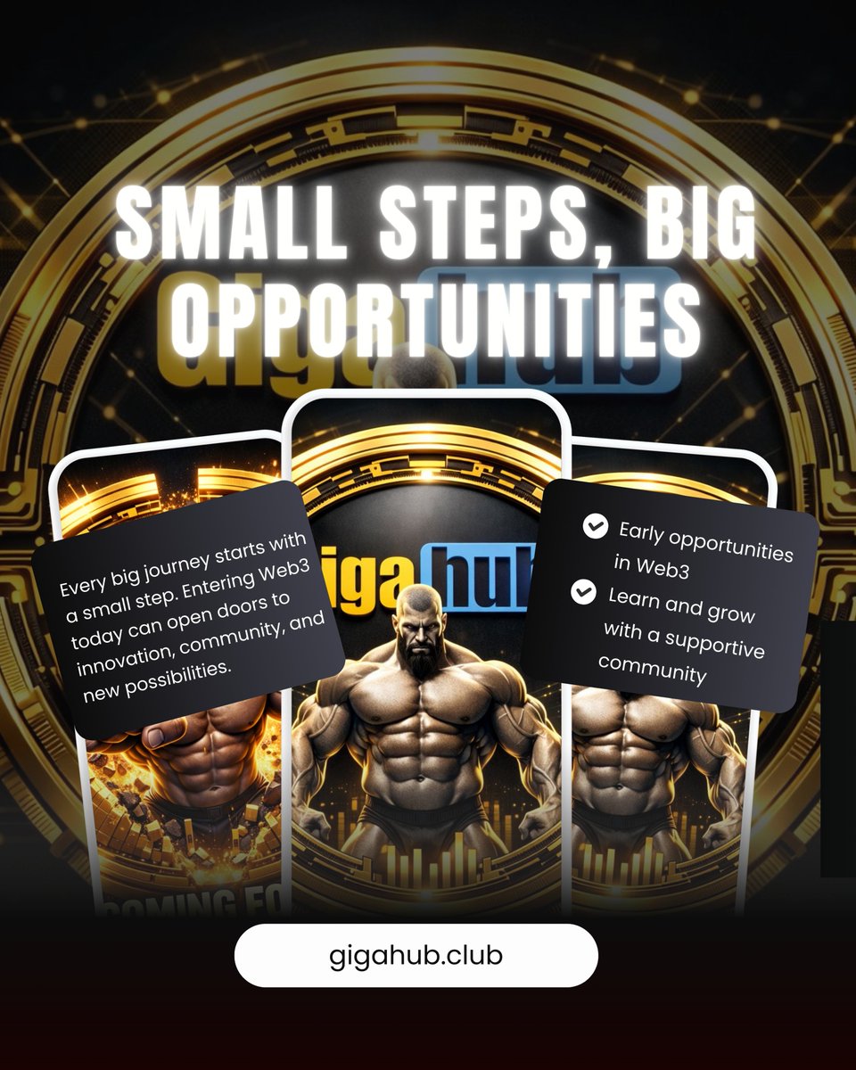 Every big success starts with a small step. 🚀
Start exploring Web3 and discover new opportunities with a community that believes in growth and innovation.

🔗 gigahub.club

📢 t.me/gigahubpump

#Web3Journey #CryptoGrowth #GigaHub #BlockchainCommunity