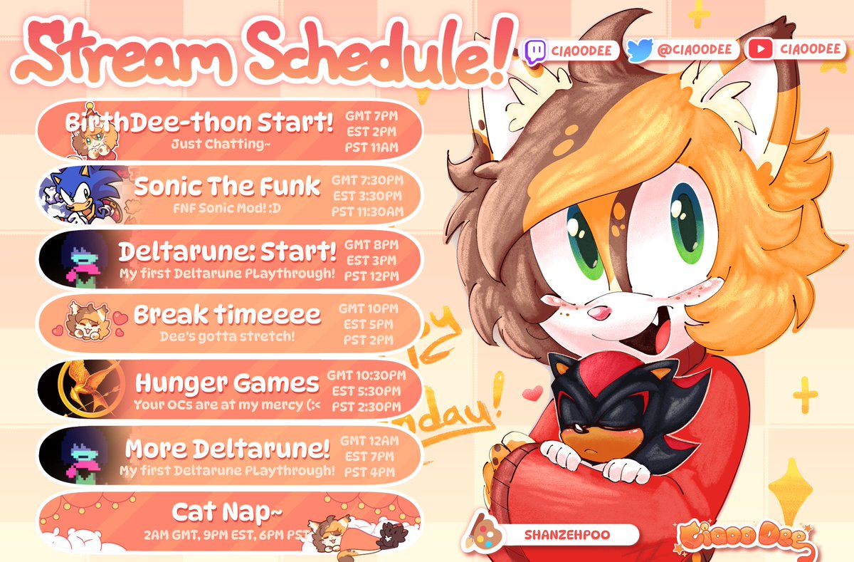 🔴LIVEEE SUBATHON  STARTING RIGHT NOW!! 🔴

COME ONNN! JOIN ME AT #TWITCH DOT TV SLASH CIAOODEE! 

#SonicTheHedgehog #Sonic #VTuber