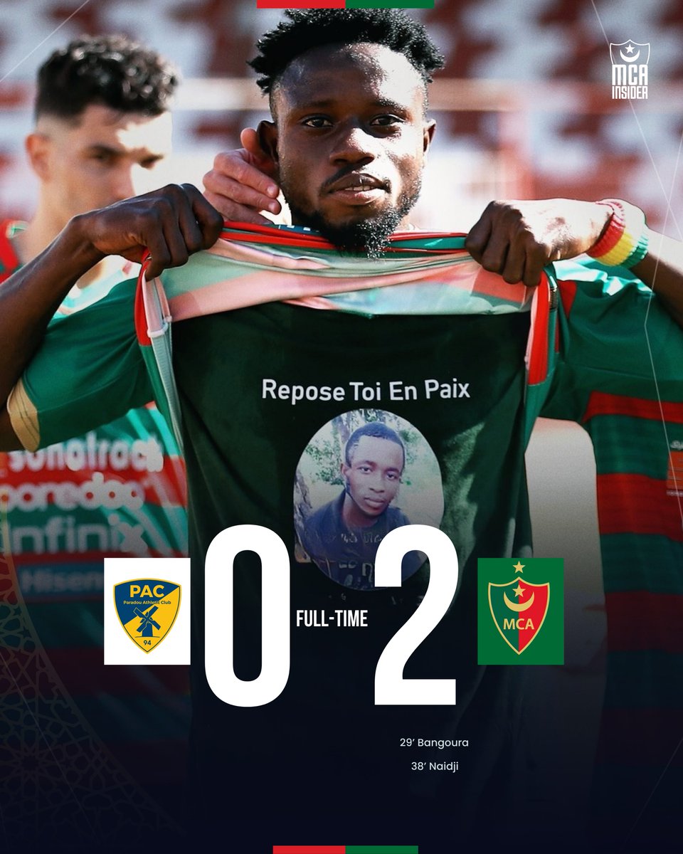 MCA_Insider's tweet photo. 90+4’ | FULL-TIME
PARADOU AC 0️⃣-2️⃣ MC ALGER
⚽️ Bangoura
⚽️ Naidji
#PACvsMCA https://t.co/BnpqFfbwS6