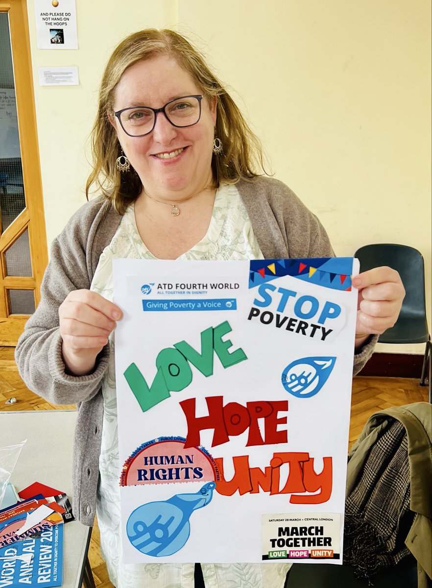 DianaSkelton's tweet photo. #together Preparing posters for the national demonstration on 28 March with https://t.co/WaRMUS5M3U and @ATDFourthWorld and @AmnestyUK https://t.co/RRS1sRAloa