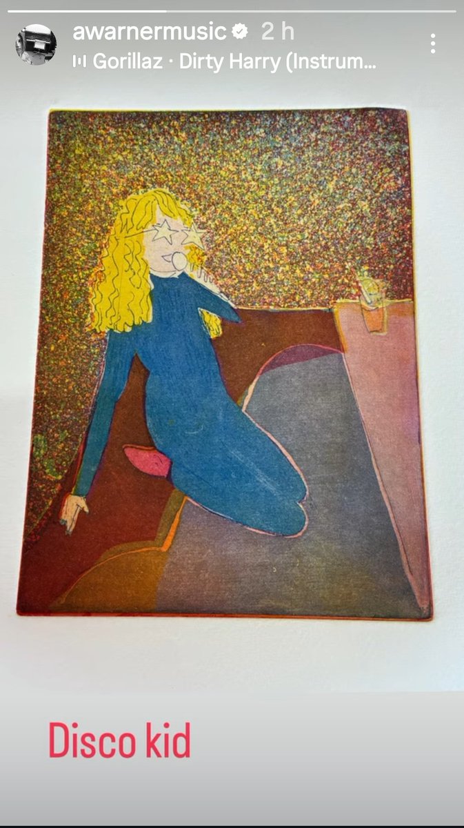 Novo story da Amelia warner 

O processo e a arte 
Disco kid