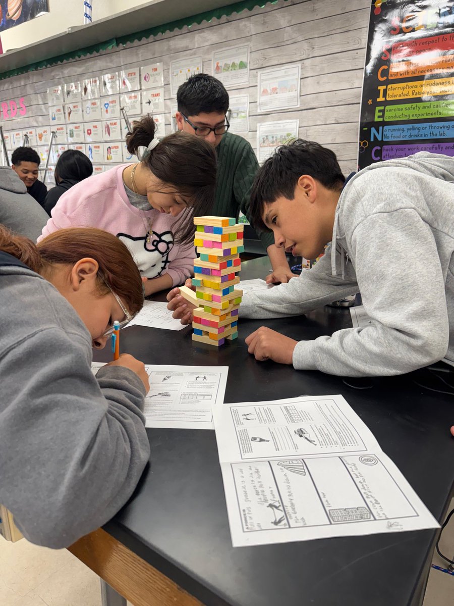 Guillen_Middle's tweet image. Students explored Newton’s Laws of Motion today 🚀 discovering that a force is simply a push or a pull! Through hands-on activities, they saw how forces cause objects to start moving, stop, or change direction. Science in motion! ⚙️🔬
#AccountabilityEqualsLove #BreakTheCycle