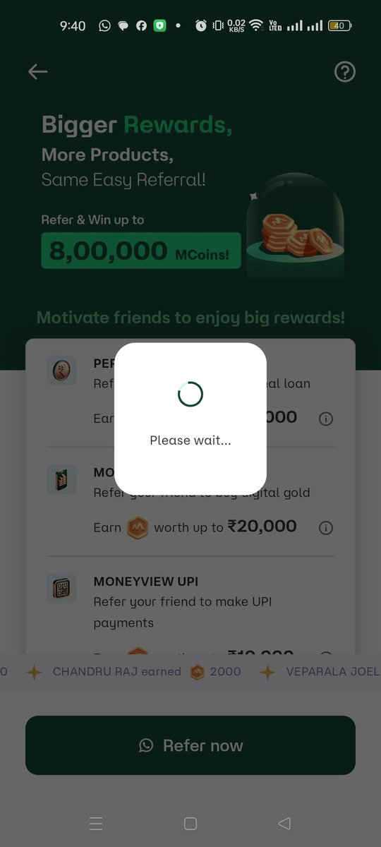 gsarma64's tweet photo. I am trying to refer and earn as shown in your app but not working. @mymoneyview https://t.co/H43rmrTQ1L