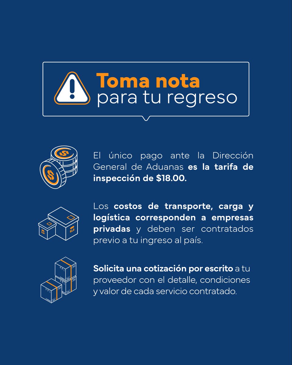 aduanas_SV's tweet photo. Tu regreso a El Salvador cuenta con beneficios de ley garantizados. 🇸🇻 👉 No permitas cobros indebidos y conoce los beneficios que la ley te otorga. https://t.co/kEubDXIl5Z