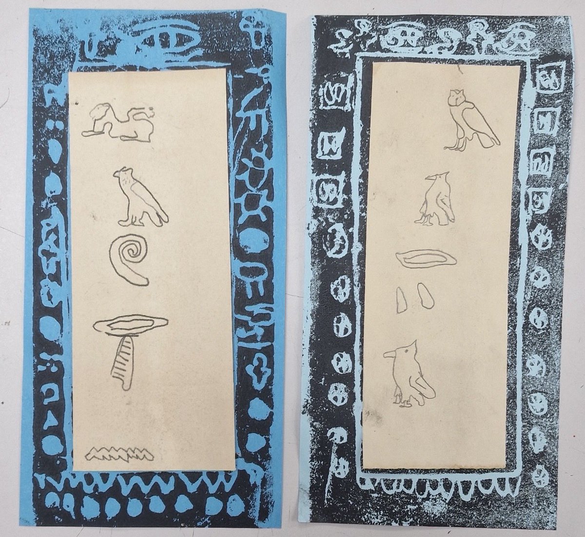 StTeresasHarrow's tweet photo. Year 5 Yellow loved designing and creating Ancient Egyptian–inspired press prints at Hatch End today! 🎨 A fantastic opportunity to explore history through art and creativity. #HatchEndHigh #StTs https://t.co/jdJn8iLKFn