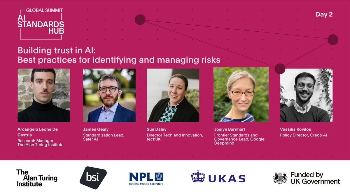 AIStandardsHub's tweet photo. Our first panel on 17 March will explore how to build trust in AI, examining best practices for managing risks, emerging standards, and practical approaches to AI risk management.

View agenda and sign up for the livestream: https://t.co/HIzqEIdEOW https://t.co/Dckt09BGso