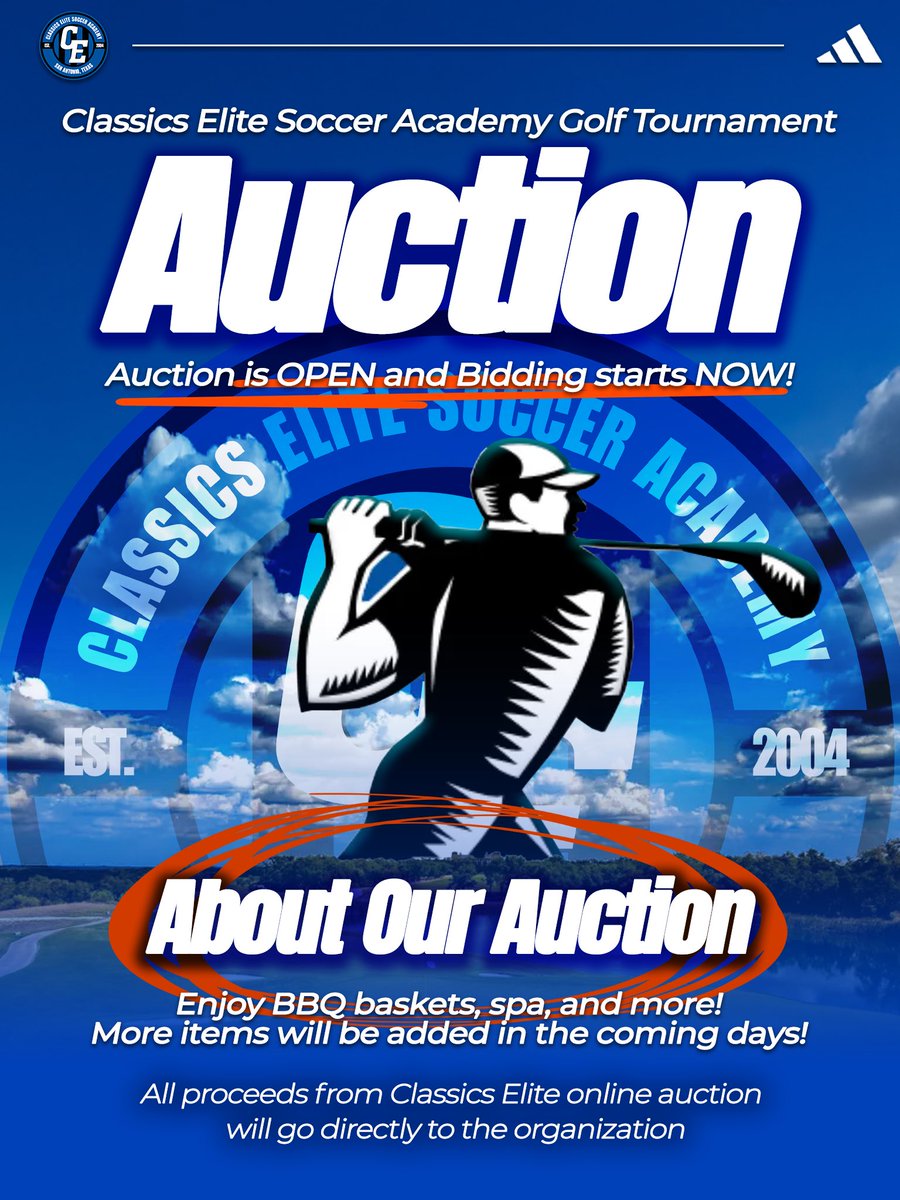 ClassicsEliteSA's tweet photo. Auction is OPEN and bidding starts NOW.
Tap the link in our bio to browse and bid: https://t.co/0zKNMukcfo
BBQ, spa, and more. More items will be added in the coming days.
#ClassicsElite #CEGolf #GolfTournament #SilentAuction #Fundraiser #BidNow https://t.co/NAU4bKfVrA