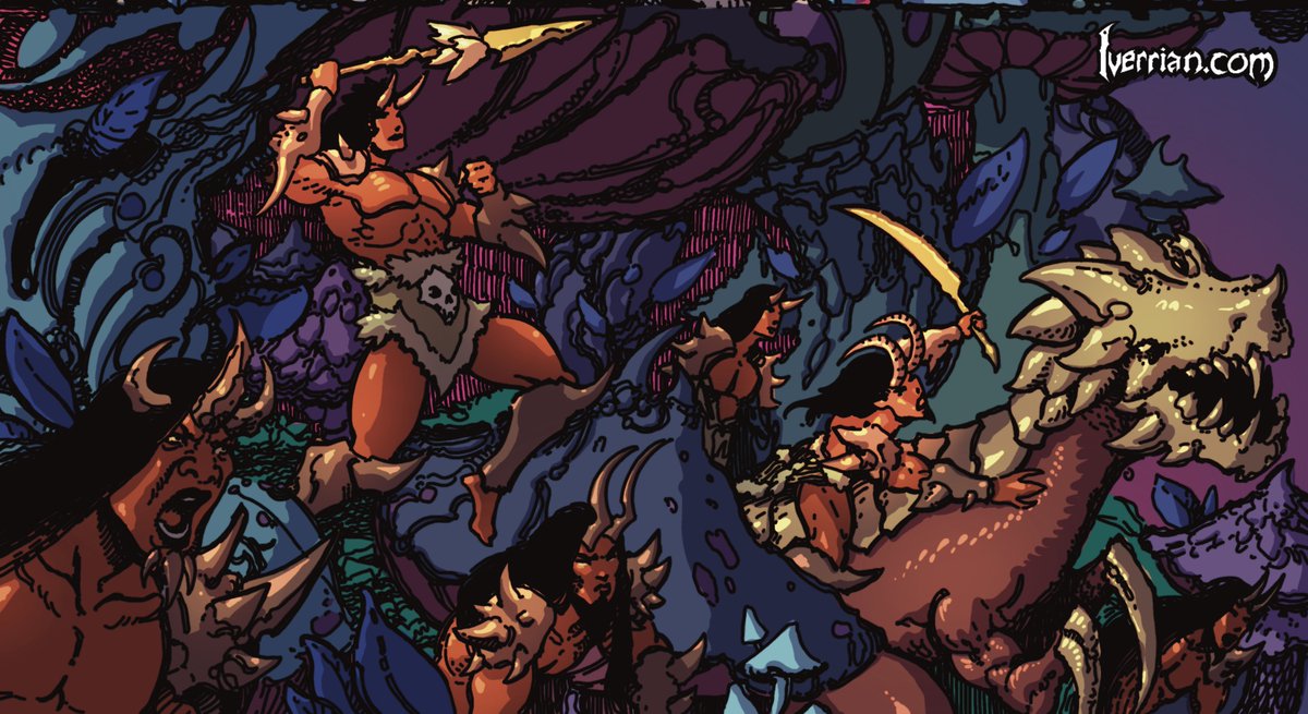 BricoLuka's tweet photo. Roqashi marauders - panel from Iverrian - Curse of the Crown
A preview from chapter 6, which is incredibly close to being done! Really happy to see how the art style has evolved and man I’m looking forward to pumping out so many more pages! https://t.co/cSIZa7d7rl