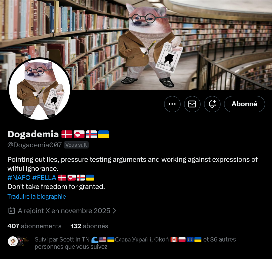 Fellas, can we boost <a href="/Dogademia007/">Dogademia 🇩🇰🇬🇱🇫🇴🇺🇦</a>? 

Thank you 🫡💙💛

#WeAreNAFO
#NAFOExpansionIsNonNegotiable