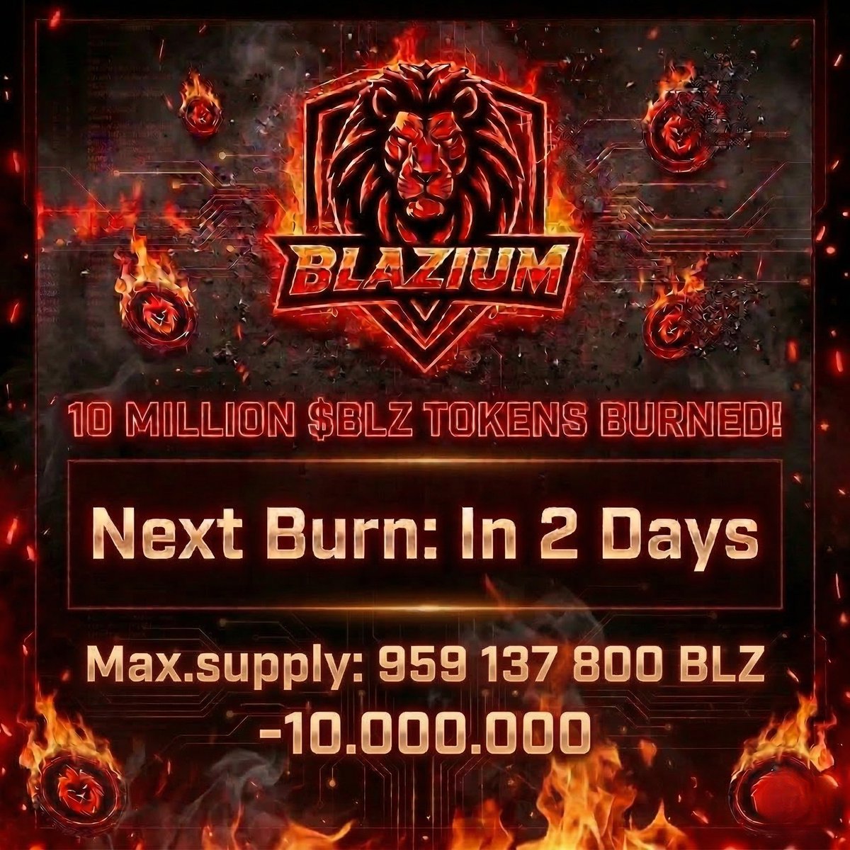 blaziumtoken's tweet photo. 🔥 ANOTHER MASSIVE MILESTONE ACHIEVED: 10 MILLION $BLZ BURNED! 🔥

Dear Blazium Community,

We are incredibly proud to announce the successful execution of our latest token burn. A massive 10,000,000 $BLZ tokens have been permanently removed from circulation!

Our commitment to building a deflationary, robust, and thriving ecosystem has never been stronger. Step by step, we are reducing the supply to create sustainable, long-term value for our dedicated holders.

📊 Current Supply Update:

Tokens Burned: 10,000,000 $BLZ

New Max Supply: 959,137,800 $BLZ

We will stop at nothing to grow the Blazium Ecosystem. There is no turning back on our path to success.

⏳ What's Next?
The momentum continues! Prepare for our next scheduled burn event in exactly 2 Days.

Thank you for your relentless support. We are building the future together! 🦁🚀

transaction:
https://t.co/B5IBz1RtAh
