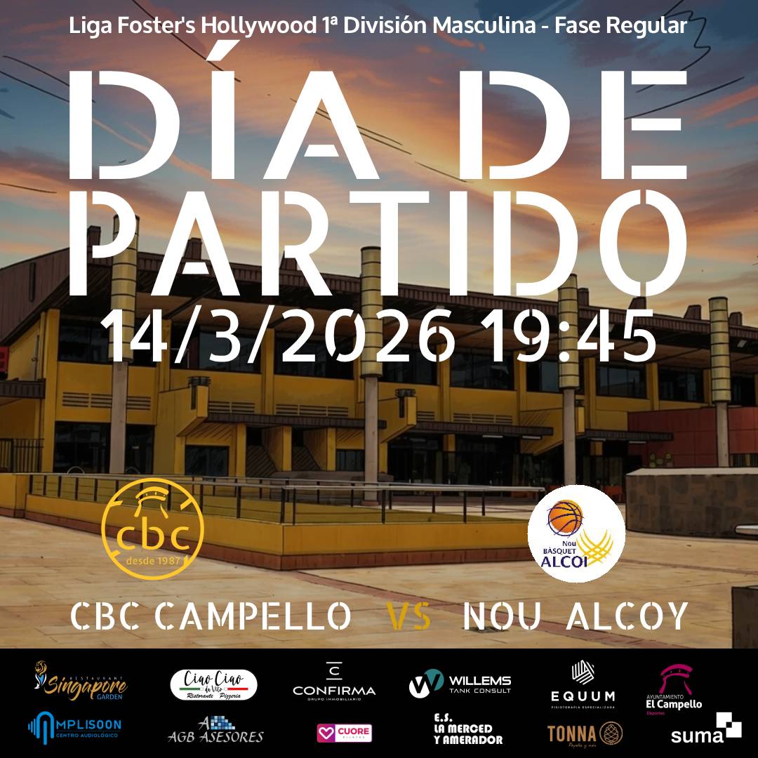 campellocb's tweet photo. 🏀 Partido importante en casa para el Senior 💙💛

Si ganamos, igualamos a victorias con el rival.
Una de esas tardes en las que el pabellón también juega.
Colabora la Concejalía de Deportes del Ayuntamiento de El Campello
#VamosCBC #elcampellodeportes #SumaMásCercaDeTi https://t.co/cvYapznIRe