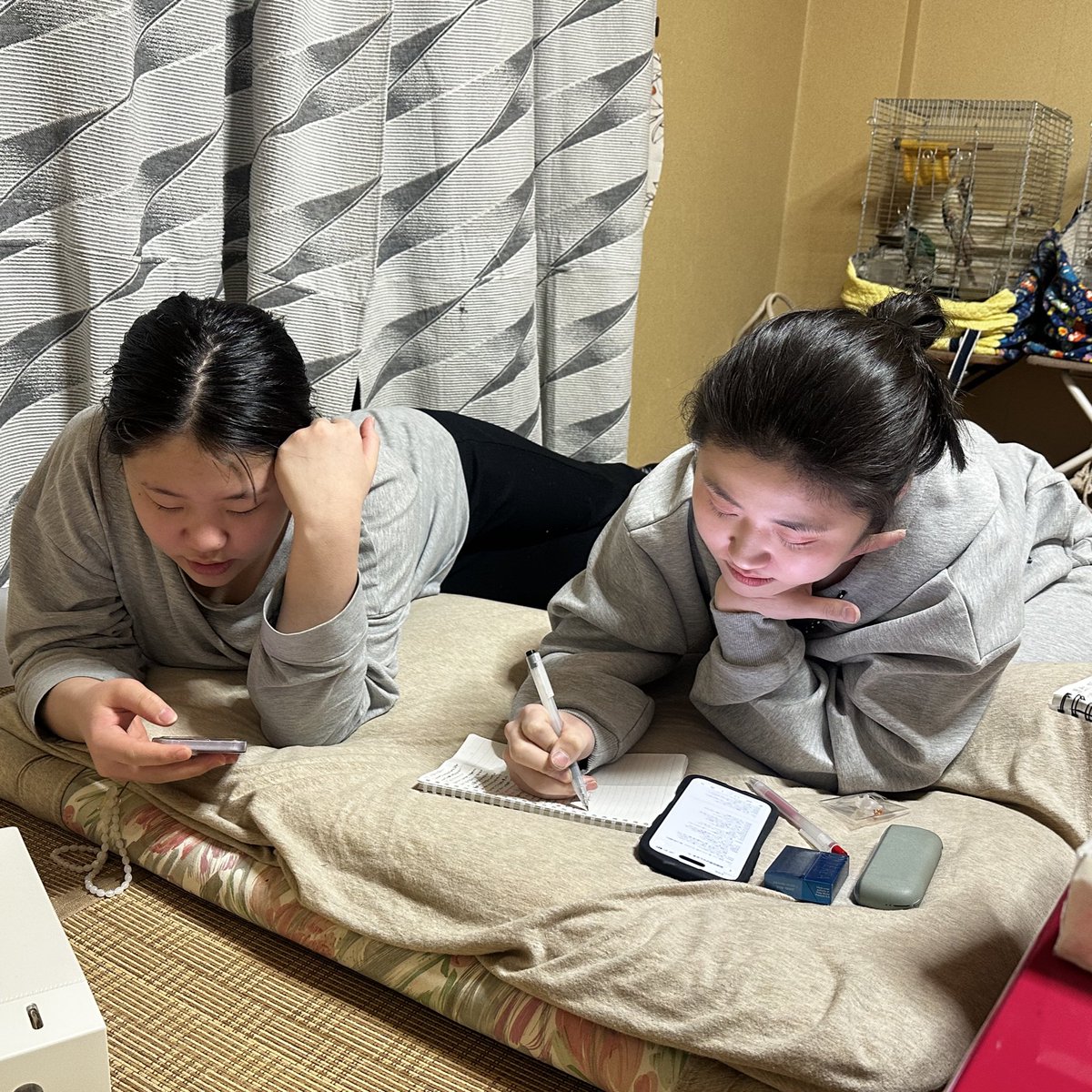 matuMisuzu's tweet photo. どっちが長女かわからんくなってる🤣
マンスリー2ヶ月目ちょい楽かと思えば余裕ぶっこけない日々続いております💦
14日も女優足りねーわで私😅
もう弁当レパートリーも無くなってきてるが、いつでも頑張るのよ私は😤
はっ！
卒業式のスーツ？まだ買ってない😱
今日雪チラチラだし
上下に帰れるか？ https://t.co/hwcWSGvYVv