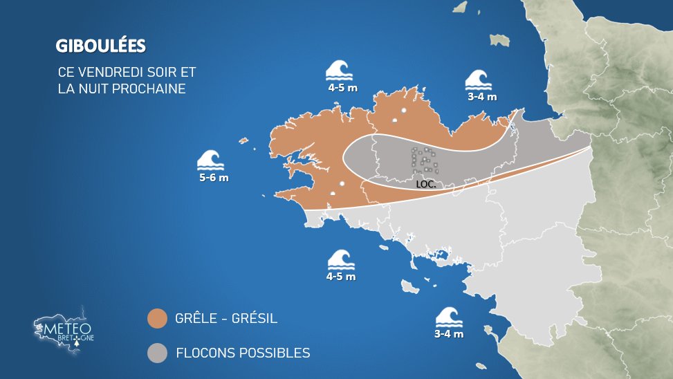 MeteoBretagne's tweet photo. #meteo #Bretagne #surveillance #giboulées #flocons

🌦️ Giboulées attendues ce soir et la nuit prochaine en Bretagne.
❄️ Sous les averses les plus actives : grésil ou grêle possibles, et quelques flocons sur les hauteurs des Monts d'Arrée, du Mené jusqu’au Pays de Fougères.
🌡️ Situation favorisée par l’air froid en altitude contrastant avec une mer encore douce.
🌊 Houle marquée avec 4 à 6 m sur les côtes.

📖 Article complet ⤵️

https://t.co/tQvFhLglAq