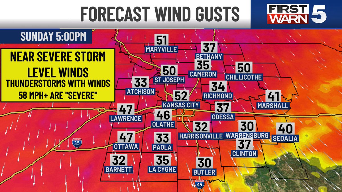 LukeDorris's tweet image. You thought yesterday’s winds were bad? That was just a taste of what’s coming Sunday. Power loss will be possible. 
#kc #kansascity #weather #wind