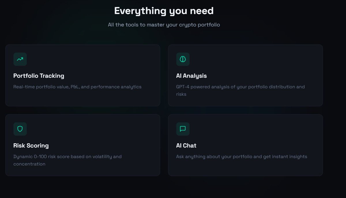 0xAliBuilds's tweet photo. Introducing CryptoPilot AI โ an AI-powered portfolio manager built on top of @Binance's ecosystem!
๐ Live: https://t.co/WmVioiktTl
โ
Connect your Binance API
โ
Real-time portfolio tracking
โ
AI risk analysis & scoring
This is my submission for the
@Binance #BinanceHackathon https://t.co/4z7N95kZtp