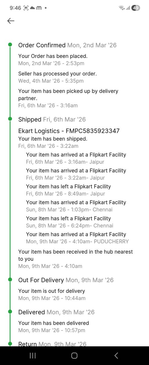 RubanDass7's tweet photo. @flipkartsupport 
@Flipkart 
Yet another pathetic  service of Puducherry branch. Completely a different model, size and colour got delivered. Return booked on 8th March and the pickup initiated on 13th March. Pickup person called 9.45pm called downstairs to hand over. https://t.co/uN7T1JnTn2